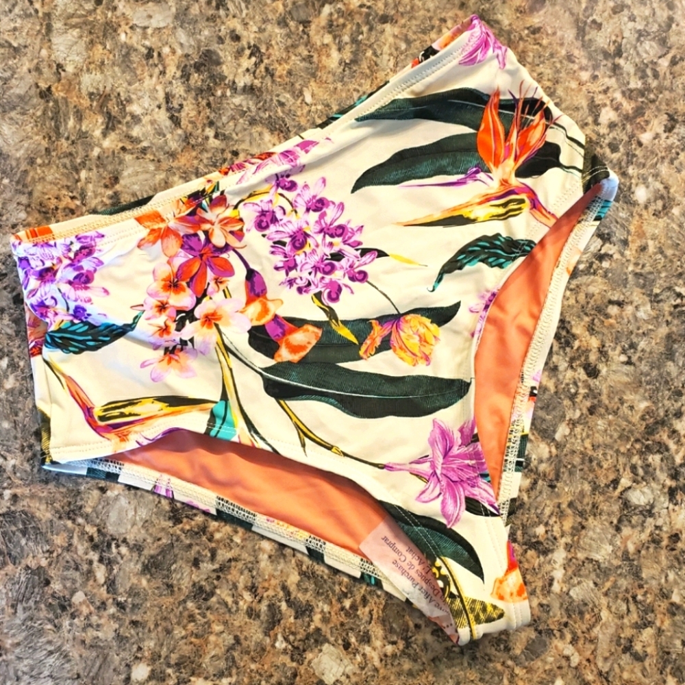 High Waisted Floral Bikini Bottom
